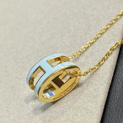 [Sophire Jewelry ]POP H LIGHT BLUE NECKLACE