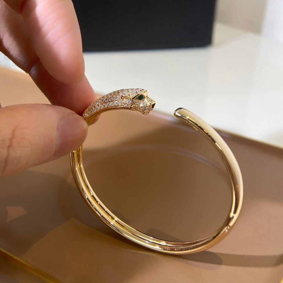 [Sophire Jewelry ]PANTHERE GOLD DIAMOND OPEN BRACELET