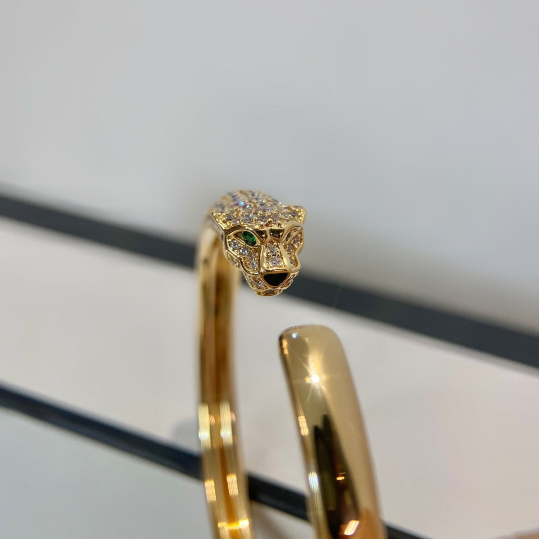 [Sophire Jewelry ]PANTHERE GOLD DIAMOND OPEN BRACELET