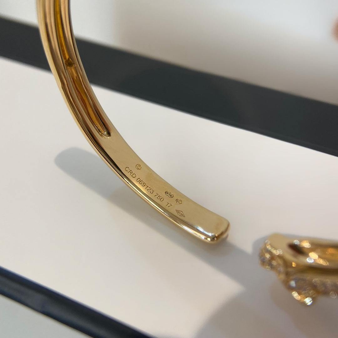 [Sophire Jewelry ]PANTHERE GOLD DIAMOND OPEN BRACELET