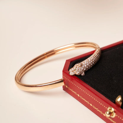 [Sophire Jewelry ]PANTHERE ROSE GOLD DIAMOND OPEN BRACELET