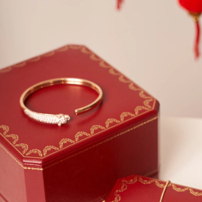 [Sophire Jewelry ]PANTHERE ROSE GOLD DIAMOND OPEN BRACELET