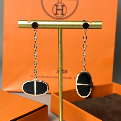 [Sophire Jewelry ]CHAINE VERSO BLACK CERAMIC EARRINGS