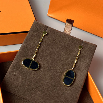 [Sophire Jewelry ]CHAINE VERSO BLACK CERAMIC EARRINGS