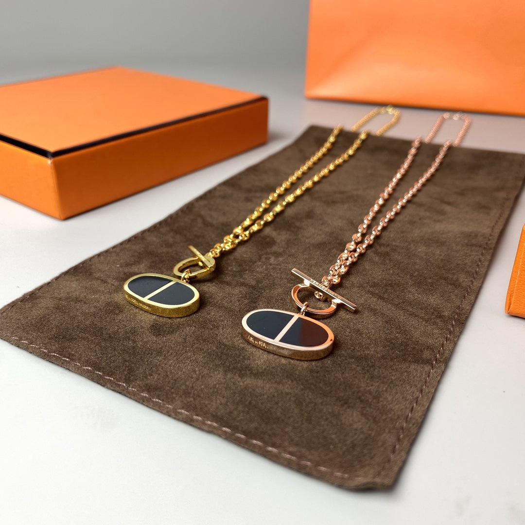 [Sophire Jewelry ]CHAINE VERSO BLACK CERAMIC NECKLACE