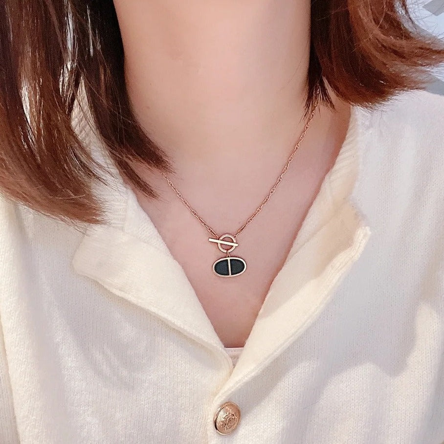 [Sophire Jewelry ]CHAINE VERSO BLACK CERAMIC NECKLACE