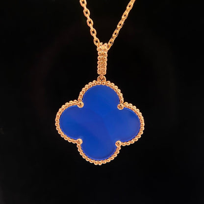 [Sophire Jewelry ]CLOVER 25MM NECKLACE TURQUOISE ROSE GOLD