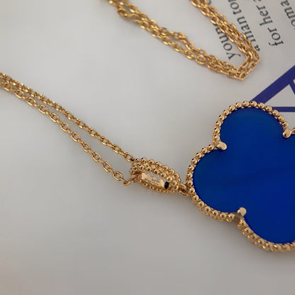 [Sophire Jewelry ]CLOVER 25MM NECKLACE TURQUOISE ROSE GOLD