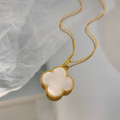 [Sophire Jewelry ]CLOVER 25MM MOP LARGE PENDANT NECKLACE