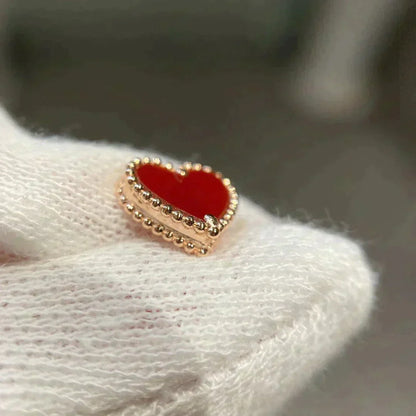 [Sophire Jewelry ]HEART CARNELIAN STUD EARRINGS