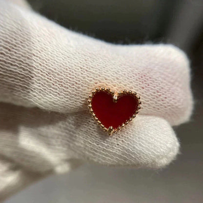 [Sophire Jewelry ]HEART CARNELIAN STUD EARRINGS