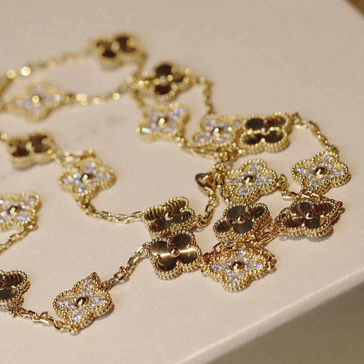 [Sophire Jewelry ]CLOVER 20 MOTIFS LASER DIAMOND NECKLACE
