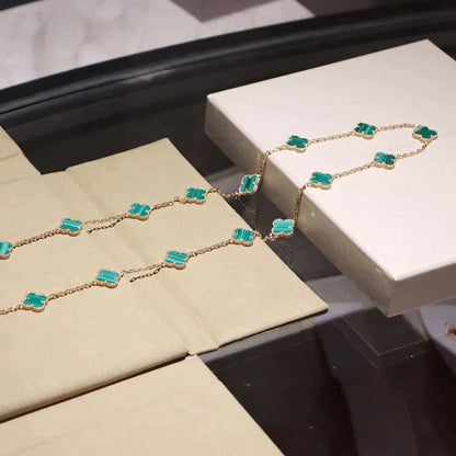 [Sophire Jewelry ]CLOVER 20 MOTIFS MALACHITE GOLD