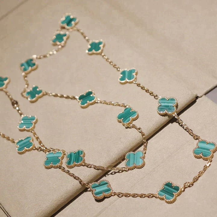[Sophire Jewelry ]CLOVER 20 MOTIFS MALACHITE GOLD