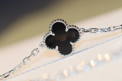 [Sophire Jewelry ]CLOVER 20 MOTIFS ONYX DIAMOND SILVER