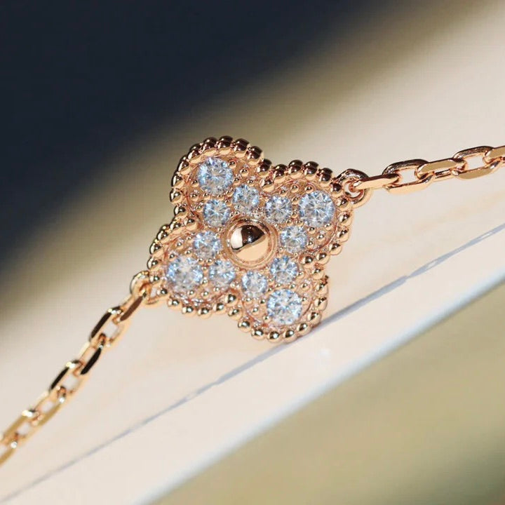 [Sophire Jewelry ]CLOVER 20 MOTIFS DARK MOP DIAMOND  NECKLACE