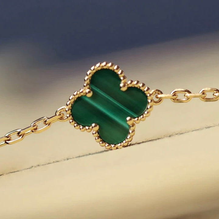 [Sophire Jewelry ]CLOVER 20 MOTIFS MALACHITE GOLD