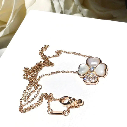 [Sophire Jewelry ]CLOVER MOP DIAMOND ROSE GOLD NECKLACE