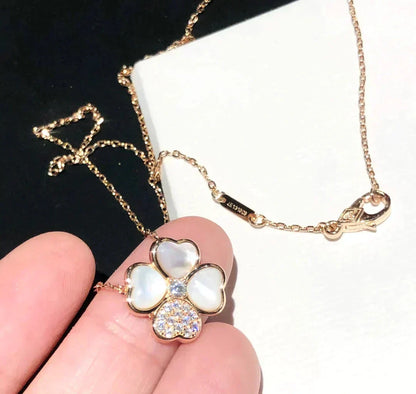 [Sophire Jewelry ]CLOVER MOP DIAMOND ROSE GOLD NECKLACE