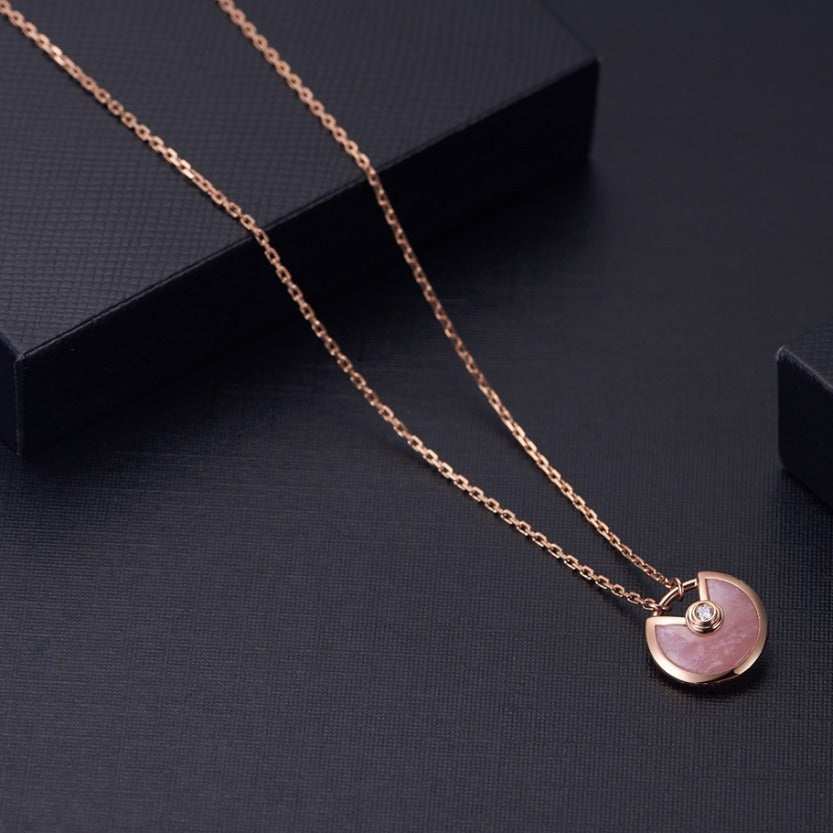[Sophire Jewelry ]AMULETTE ROSE GOLD PINK MOP NECKLACE