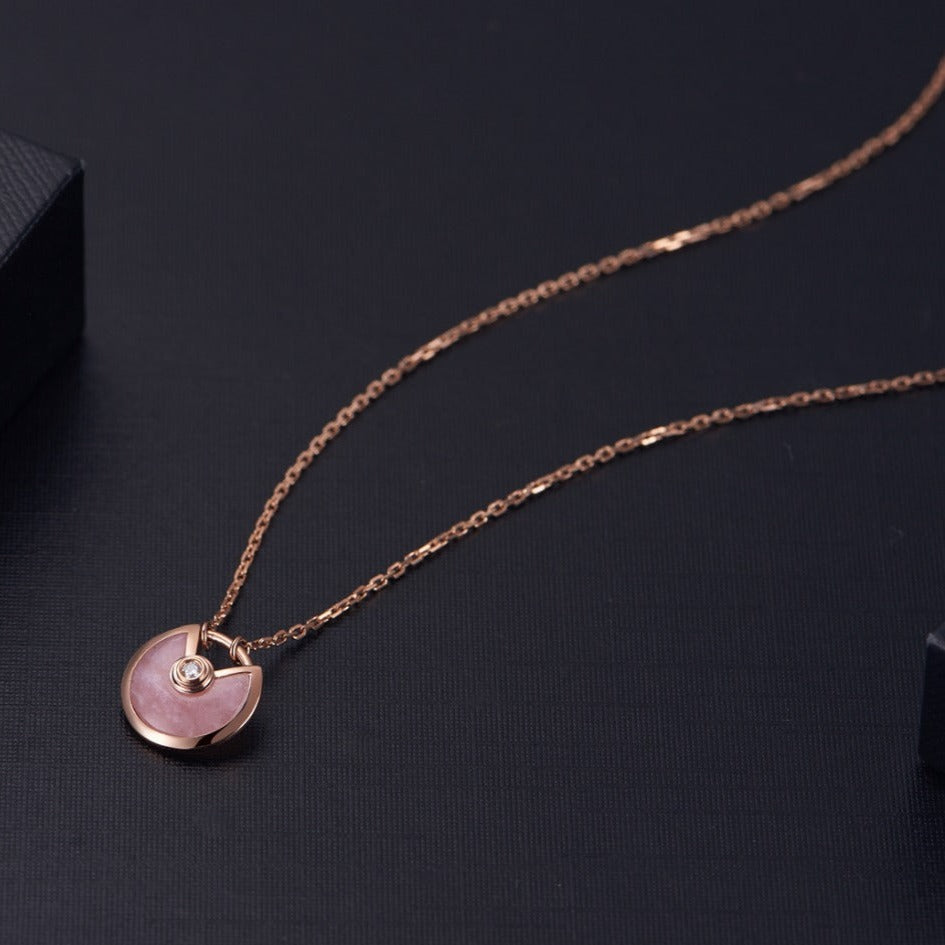 [Sophire Jewelry ]AMULETTE ROSE GOLD PINK MOP NECKLACE