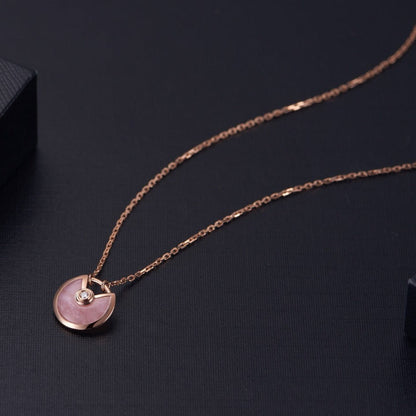 [Sophire Jewelry ]AMULETTE ROSE GOLD PINK MOP NECKLACE