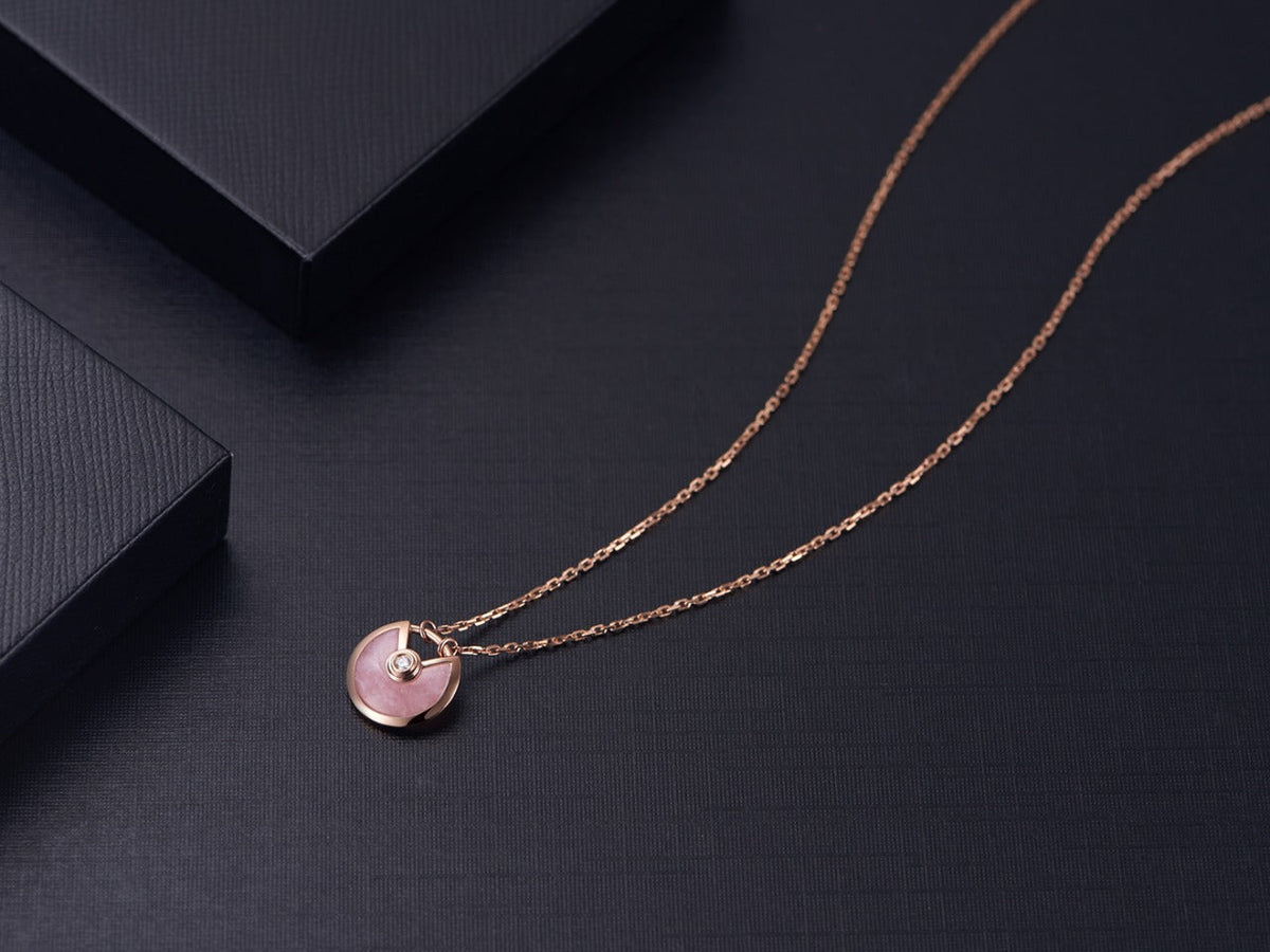 [Sophire Jewelry ]AMULETTE ROSE GOLD PINK MOP NECKLACE