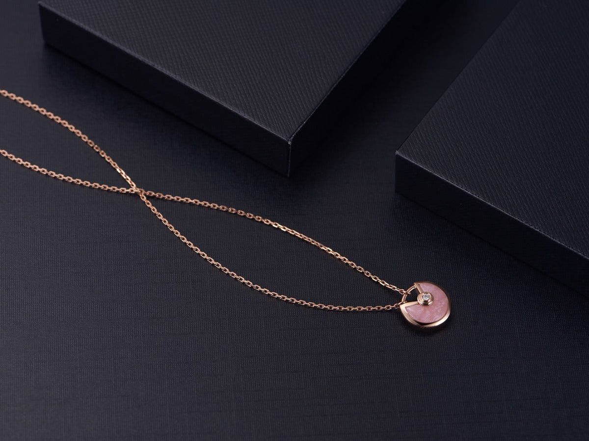 [Sophire Jewelry ]AMULETTE ROSE GOLD PINK MOP NECKLACE