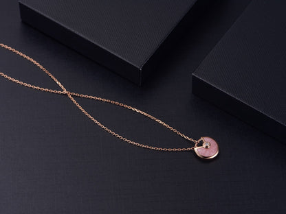 [Sophire Jewelry ]AMULETTE ROSE GOLD PINK MOP NECKLACE