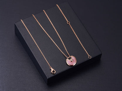 [Sophire Jewelry ]AMULETTE ROSE GOLD PINK MOP NECKLACE