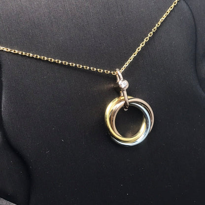 [Sophire Jewelry ]TRINITY SILVER GOLD PINK GOLD NECKLACE