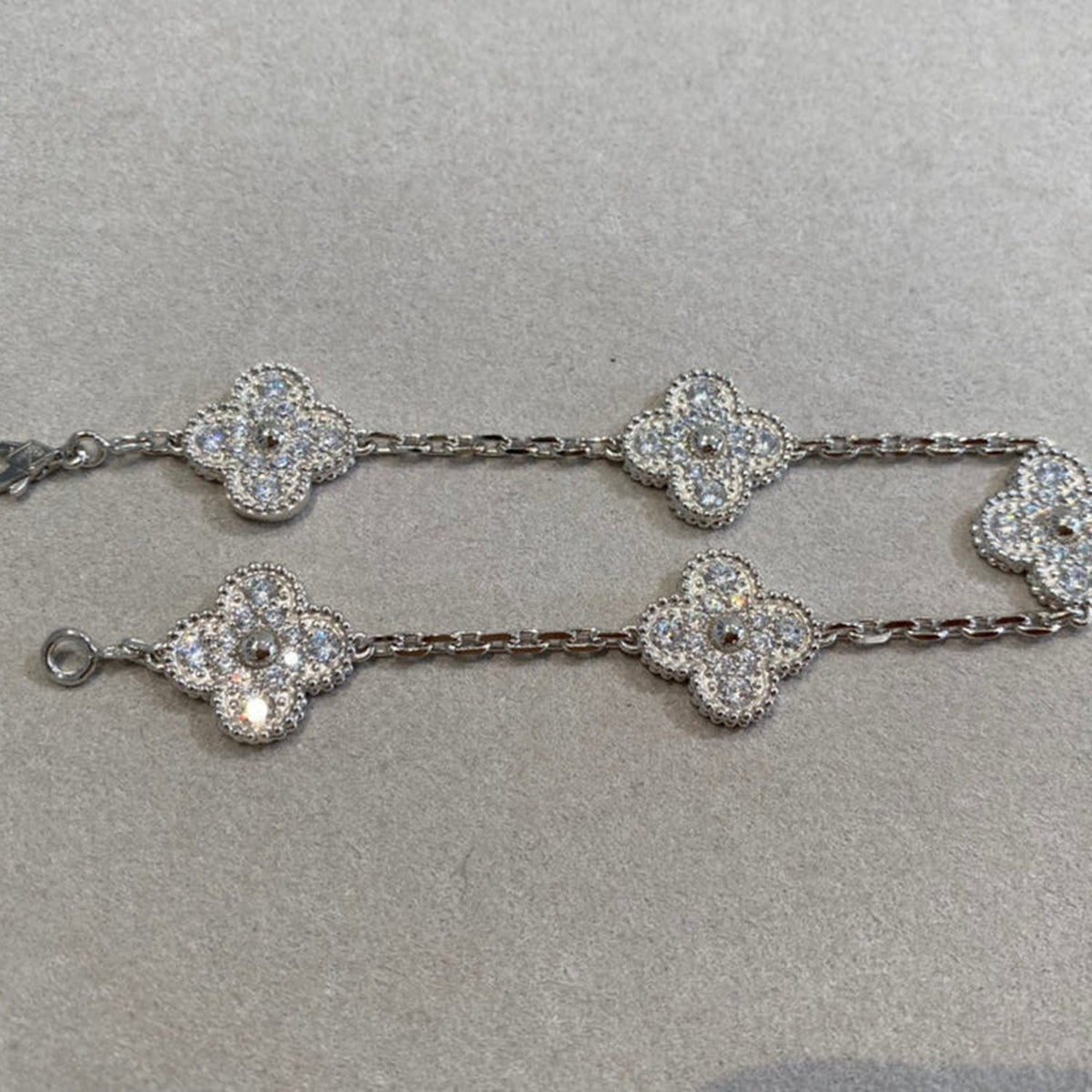 [Sophire Jewelry ] CLOVER 5 MOTIF FULL DIAMOND BRACELET COLLECTION