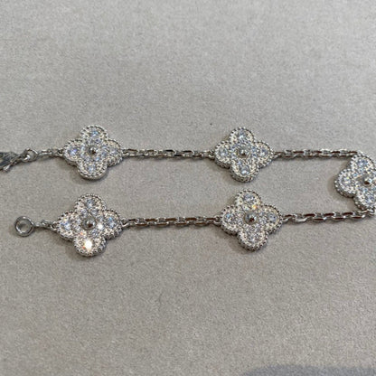 [Sophire Jewelry ] CLOVER 5 MOTIF FULL DIAMOND BRACELET COLLECTION