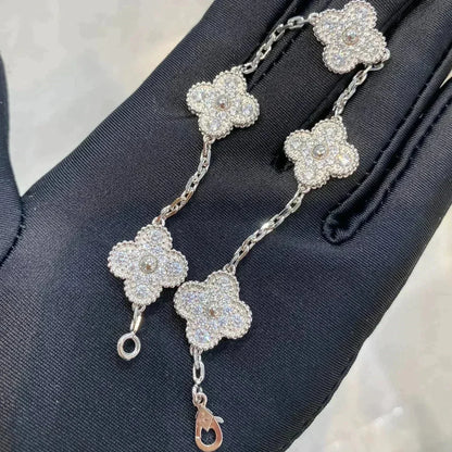 [Sophire Jewelry ] CLOVER 5 MOTIF FULL DIAMOND BRACELET COLLECTION