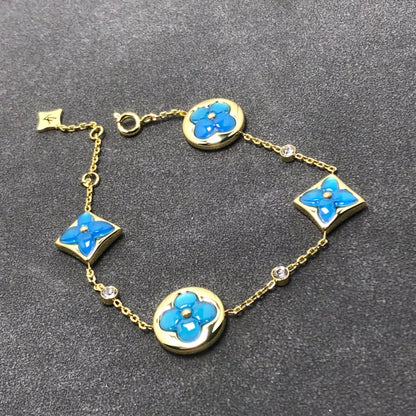 [Sophire Jewelry ]STAR AND SUN TURQUOISE 4 MOTIFS 3 DIAMONDS