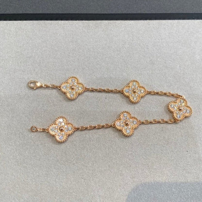 [Sophire Jewelry ] CLOVER 5 MOTIF FULL DIAMOND BRACELET COLLECTION