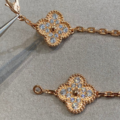 [Sophire Jewelry ] CLOVER 5 MOTIF FULL DIAMOND BRACELET COLLECTION