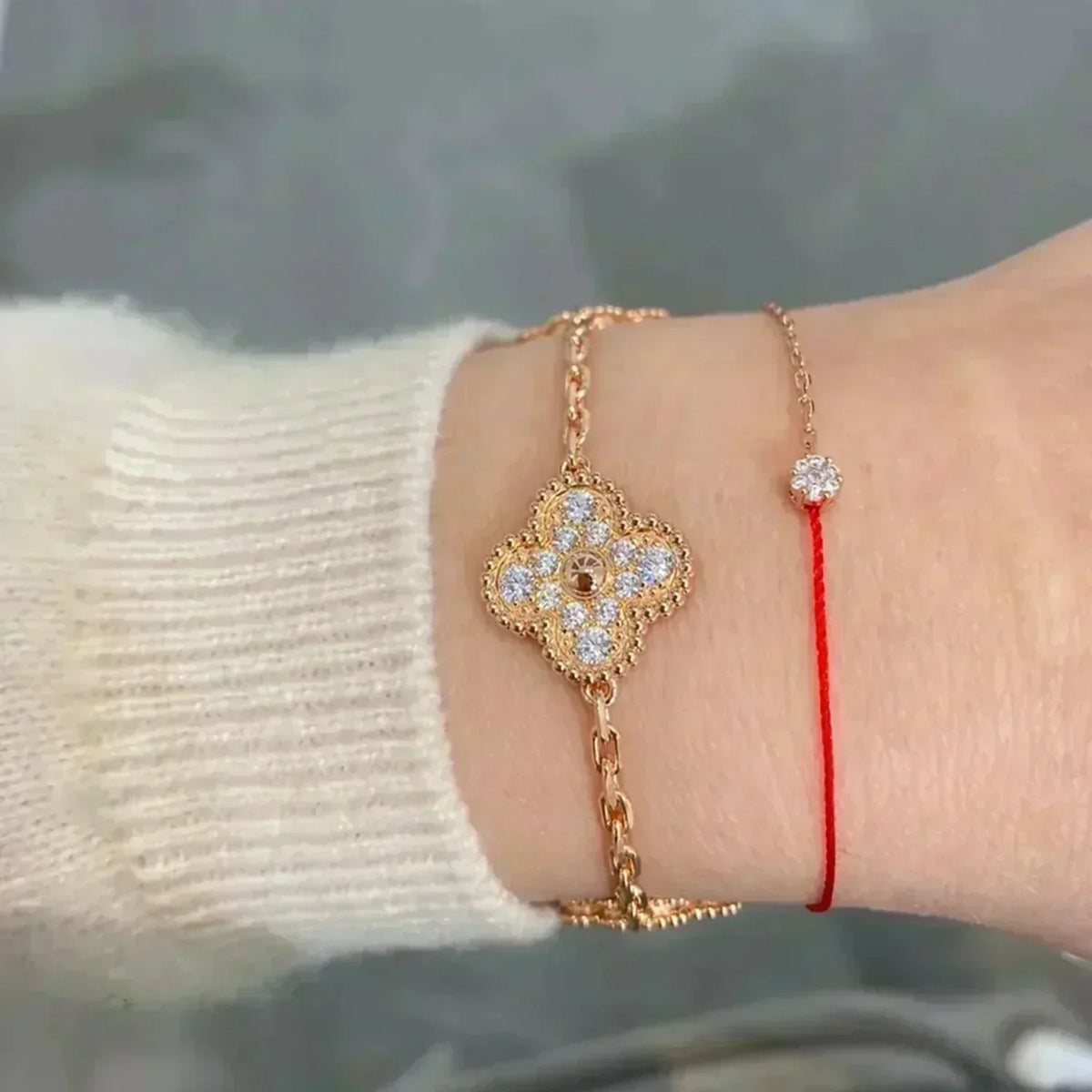 [Sophire Jewelry ] CLOVER 5 MOTIF FULL DIAMOND BRACELET COLLECTION