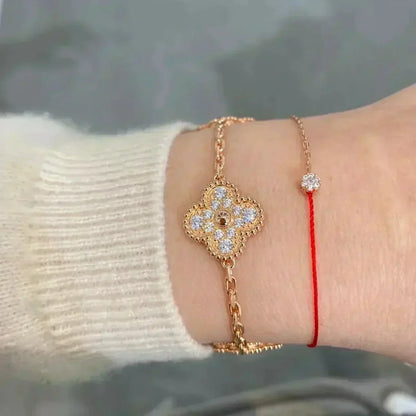 [Sophire Jewelry ] CLOVER 5 MOTIF FULL DIAMOND BRACELET COLLECTION