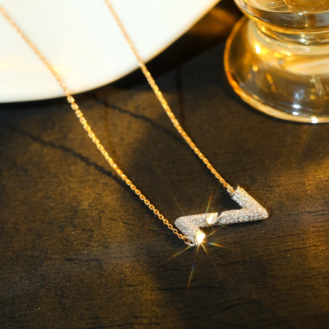 [Sophire Jewelry ]VOLT SILVER DIAMOND PEDANT NECKLACE