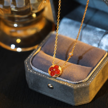 [Sophire Jewelry ]SUN PEDANT PINK GOLD 1 DIAMOND NECKLACE