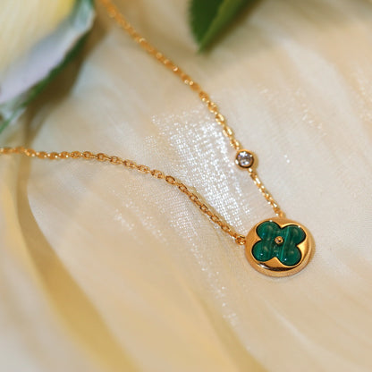 [Sophire Jewelry ]SUN PEDANT PINK GOLD 1 DIAMOND NECKLACE