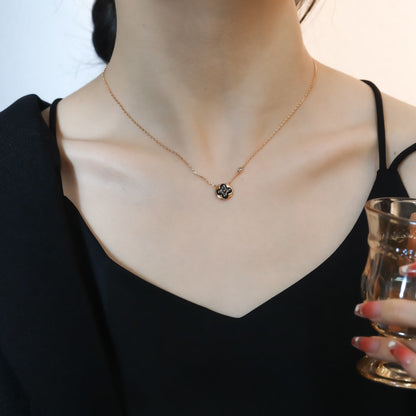 [Sophire Jewelry ]SUN PEDANT PINK GOLD 1 DIAMOND NECKLACE