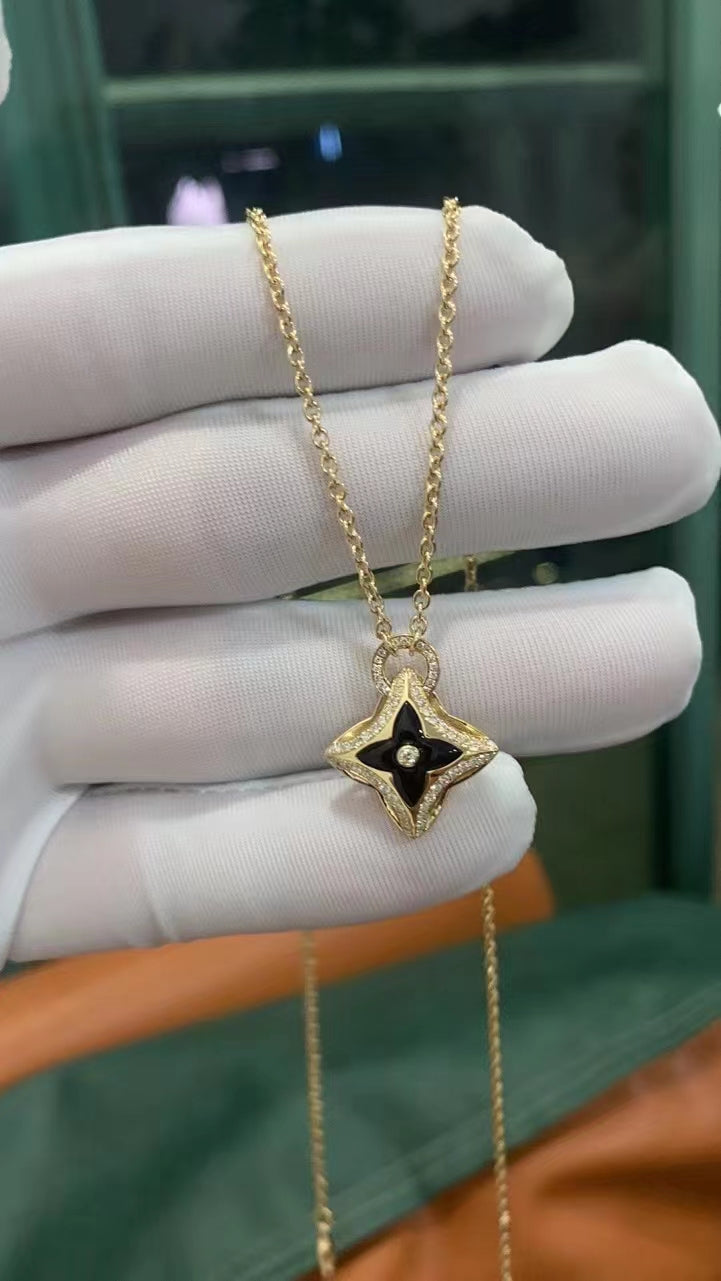 [Sophire Jewelry ]STAR PEDANT PINK GOLD DIAMOND NECKLACE