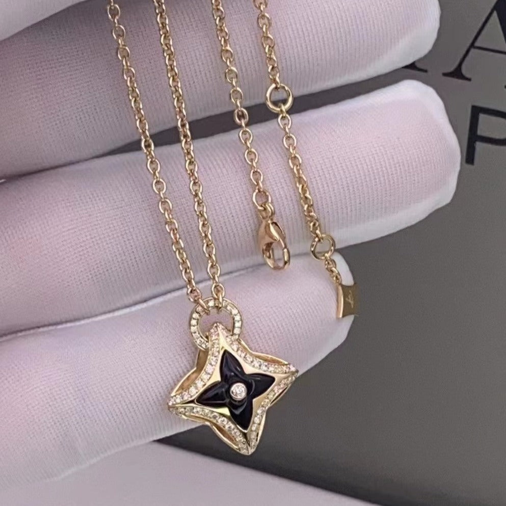 [Sophire Jewelry ]STAR PEDANT PINK GOLD DIAMOND NECKLACE