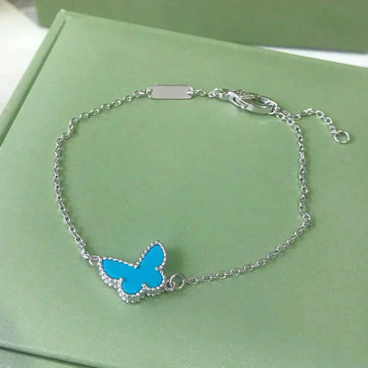 [Sophire Jewelry ]BUTTERFLY TURQUOISE BUTTERFLY BRACELET SILVER