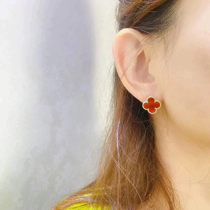 [Sophire Jewelry ]CLOVER MEDIUM 1 MOTIFS CARNELIAN  EARRINGS