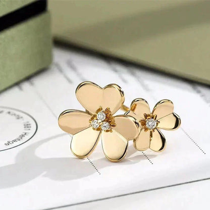 [Sophire Jewelry ]CLOVER COMOS GOLD DIAMOND RING