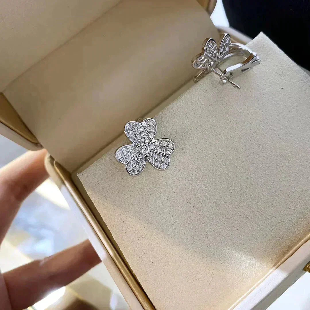 [Sophire Jewelry ]CLOVER COMOS DIAMOND EARRINGS SILVER