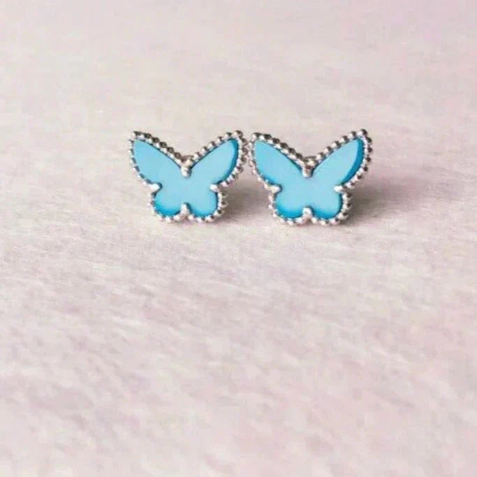 [Sophire Jewelry ]BUTTERFLY TURQUOISE EARRINGS SILVER